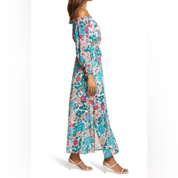 Charles Henry Floral Off The Shoulder Maxi Dress - Picture 2 of 16